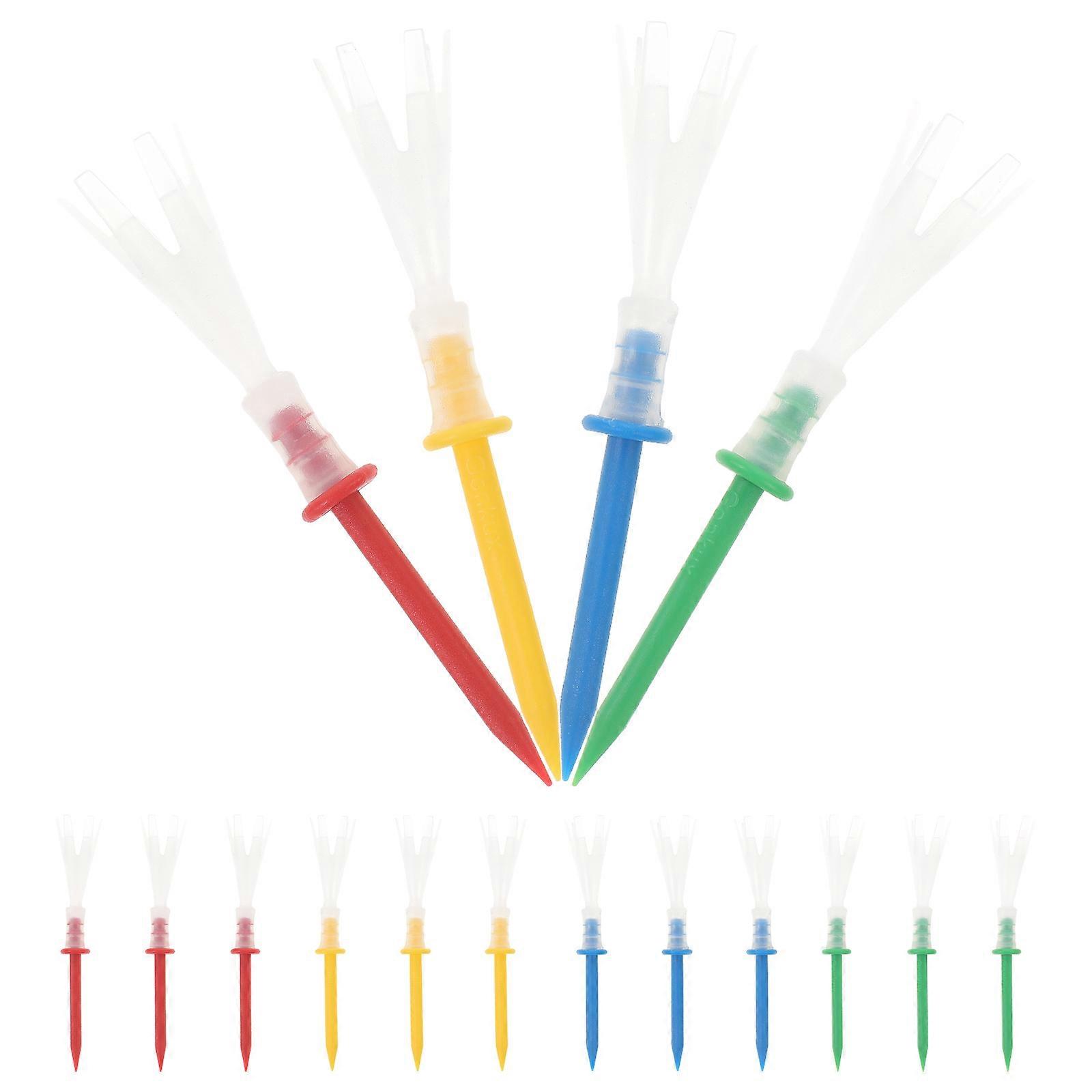 Golf Tees Plastic Tees for Consistent Swing with 16Pcs Assorted Colors