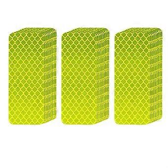2 reflekterende tape, sikkerhetsreflekterende klistremerker, UV-materiale, 30 stk. fluorescerende gule 1,18" 3,15", vanntett høyviskositets utendørs selvklebende refleksbånd