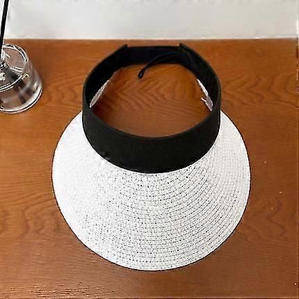 Foldable Empty Top Straw Hat Sun Hat Sunscreen Face