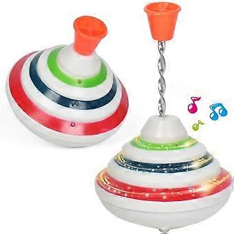 2 pcs música spinning top brinquedo iluminar LED Spin brinquedos piscando girador giroscópios brinquedo