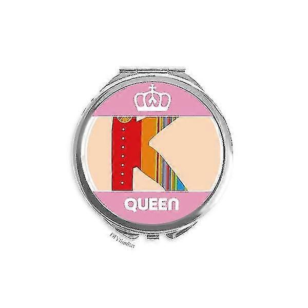K Alphabet Orange Fruit Cute Pattern Mini Double-sided Portable Makeup Mirror Queen