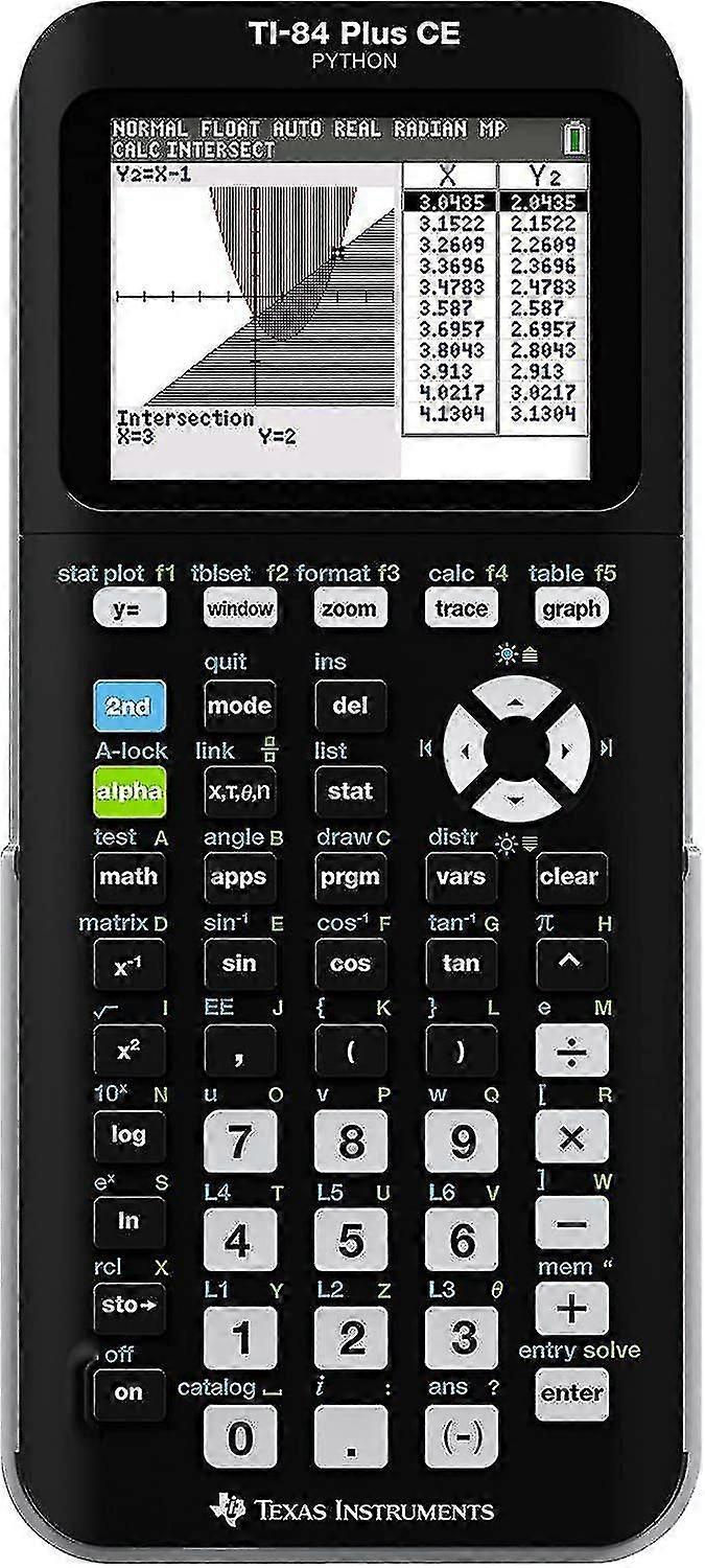 Ti-84 Plus Ce Farvegraf lommeregner, sort