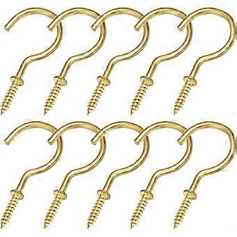 10er Pack Deckenhaken, 2-Zoll-Metallschraubhaken, Pflanzenaufhänger Deckenhaken, Tasse Becherhaken, Schlüsselhaken, Halskettenhaken, Küchenhaken, ideal für den Innenbereich