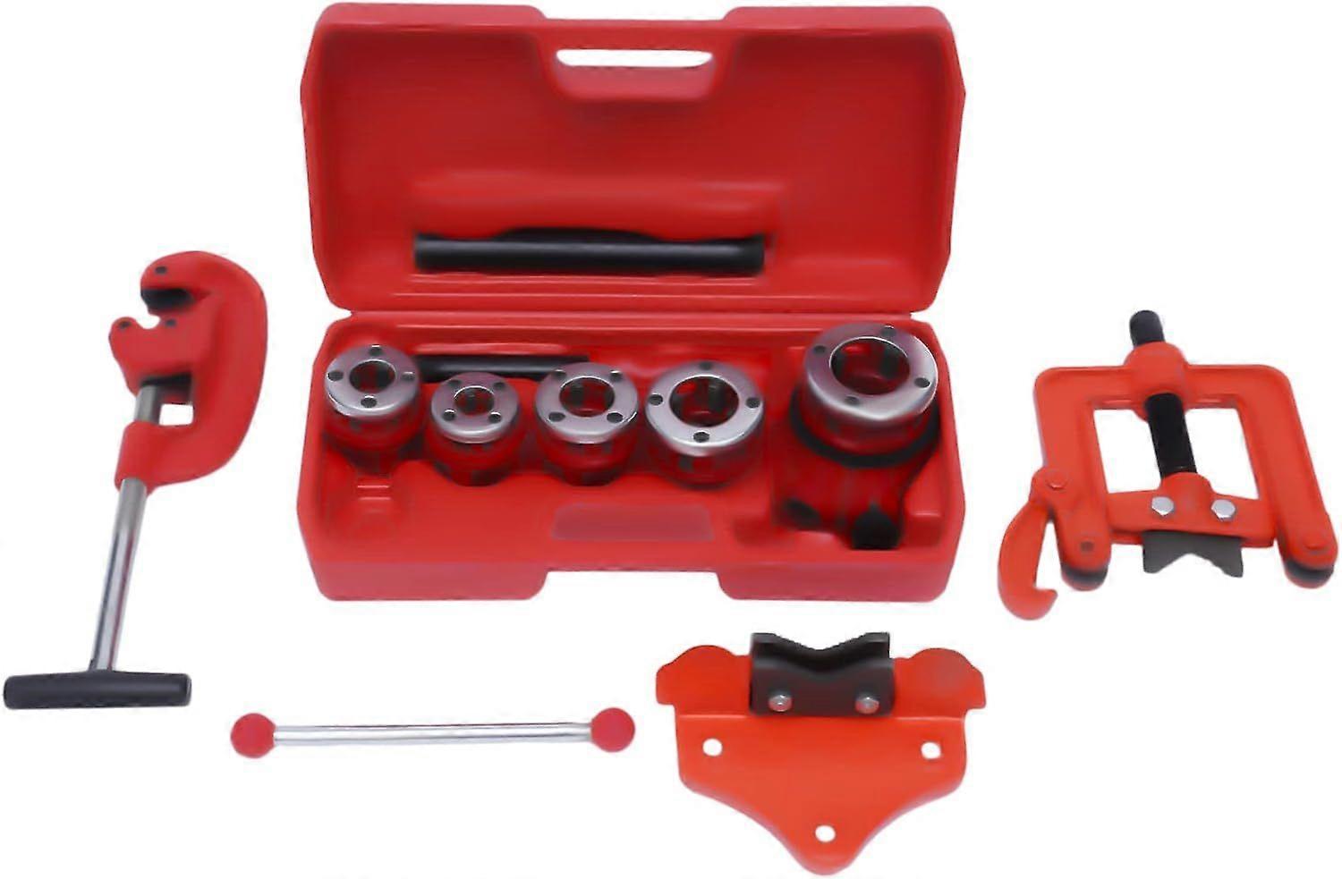 Handheld Pipe Threader Tube Threading Ratchet Tool Set (5 Size)