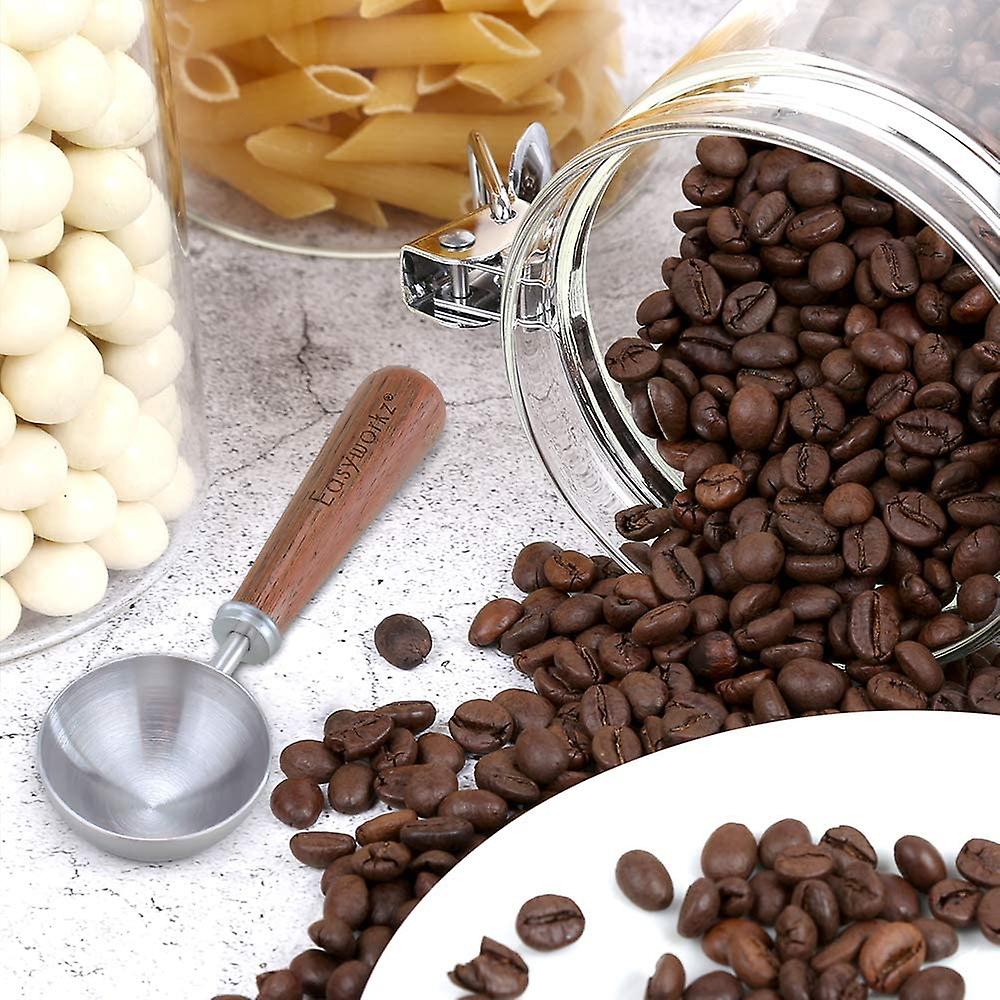 Retro Stainless Steel Coffee Scoop With Black Walnut Handle,10g 1