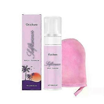 Self Tanner Mousse Kit Sunless Tanning Foam med sheasmør og kokosolje for fuktighet - Feilfri og stripefri Fake Tan Mousse med Vott
