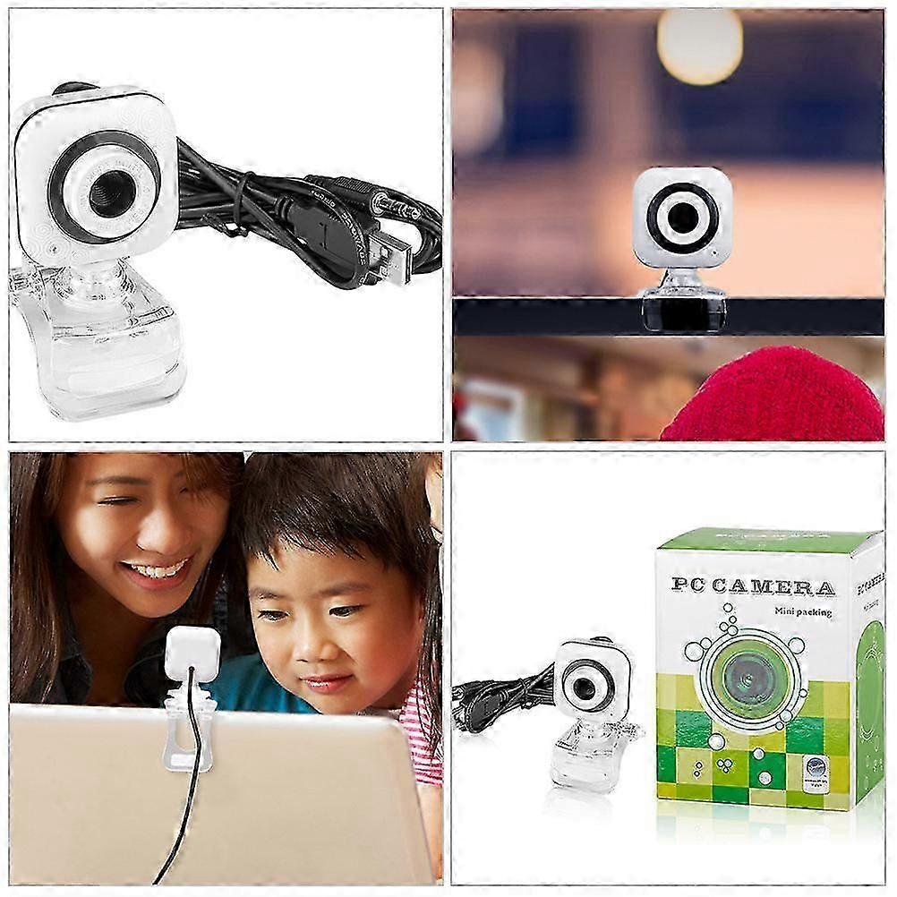USB Camera Computer Camera with Microphone for Home White ABS Product