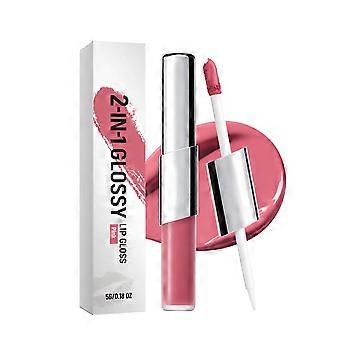 2-in-1 Long Lasting Shiny Lip Gloss  Hydrating Non-Sticky Plump Finish