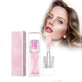 Aceite labial que cambia de color: tinte labial hidratante con hidratación profunda y aplicador de brocha grande.