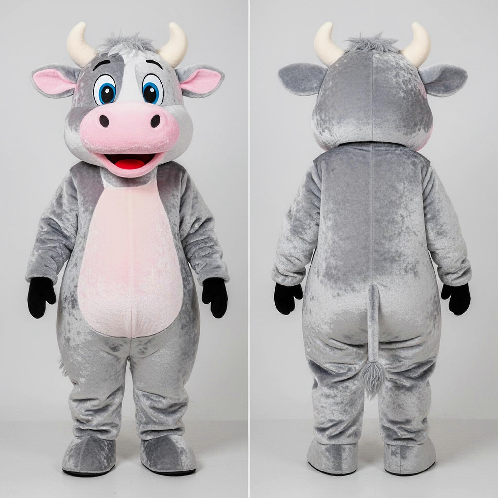 MASTICOT Silver Cartoon Cow Mascot