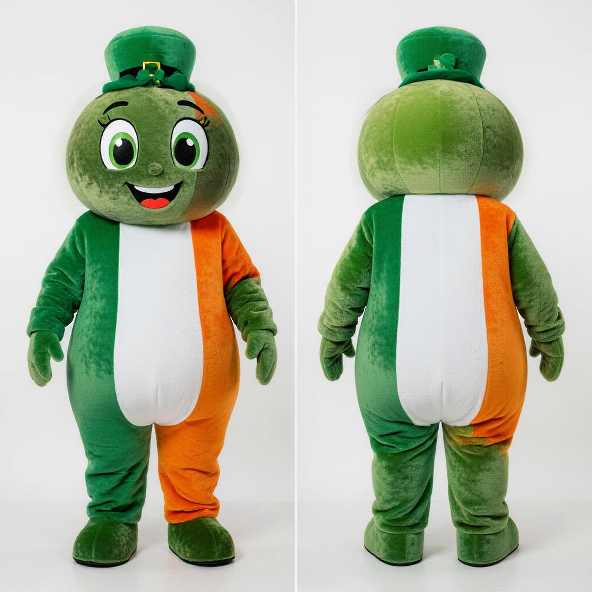 MASTICOT Emerald Green Broad Shouldered Irish Flag Mascot