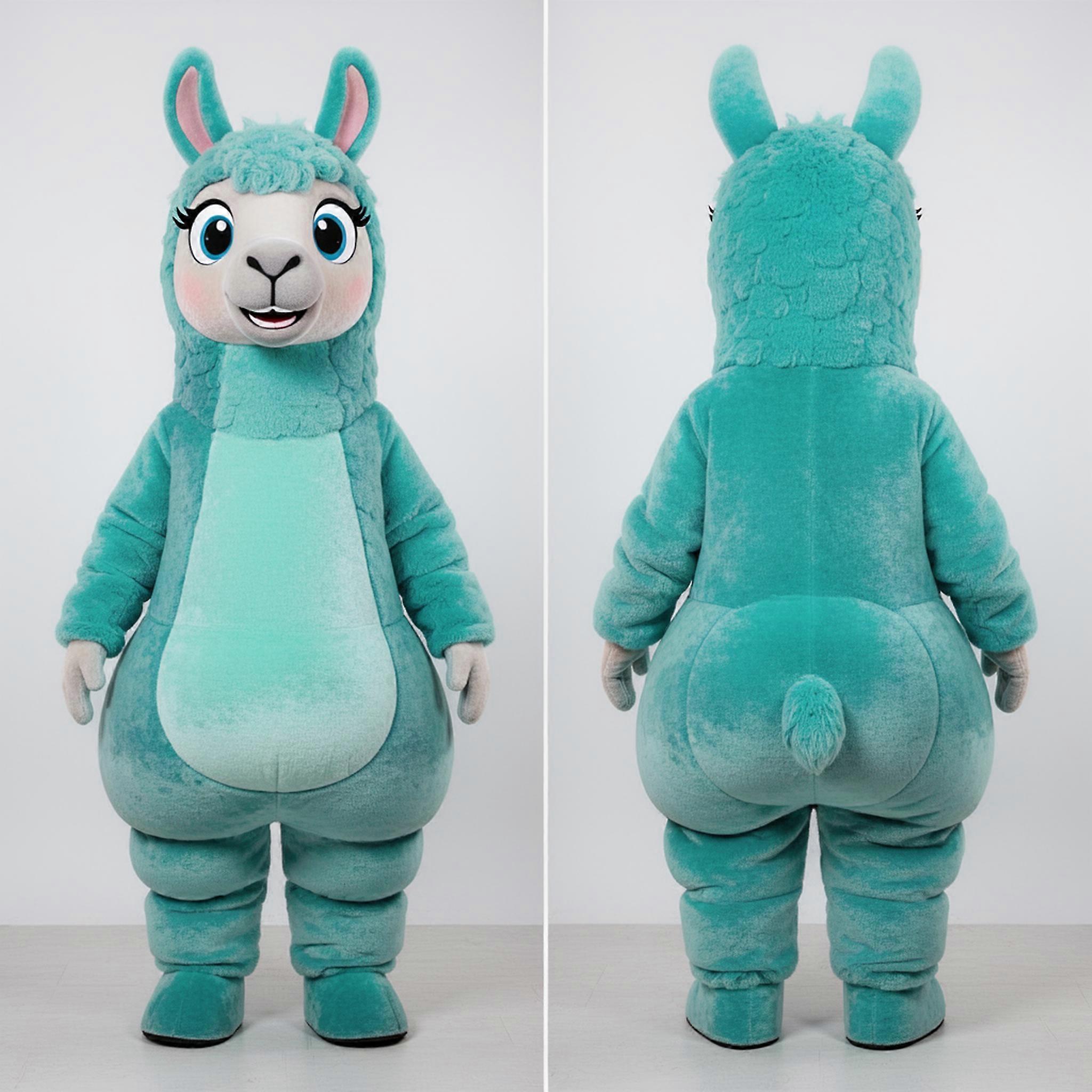 MASTICOT Teal Cartoon Llama Mascot