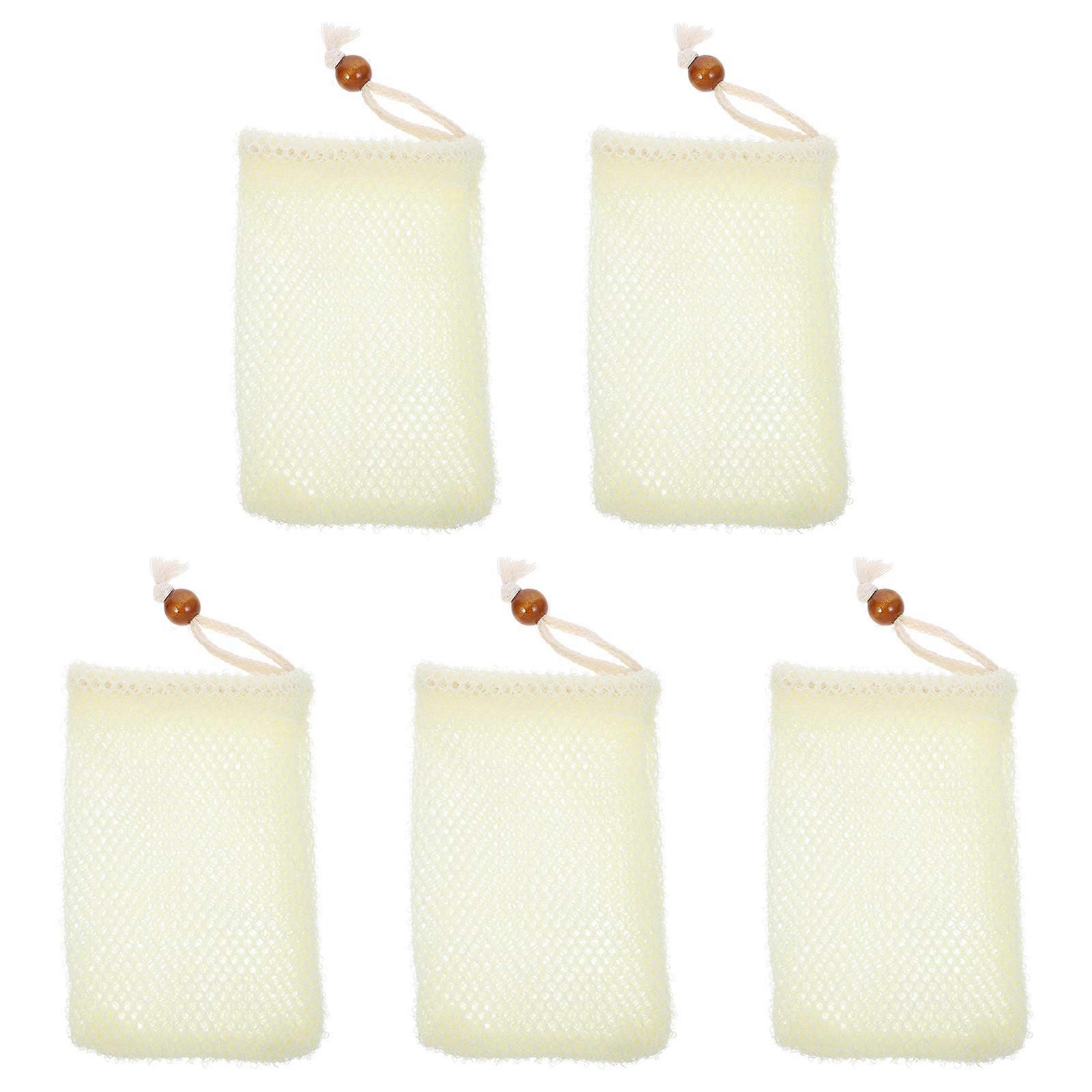 Exfoliating Mesh Soap Saver Pouch for Foam Making 5Pcs Assorted
