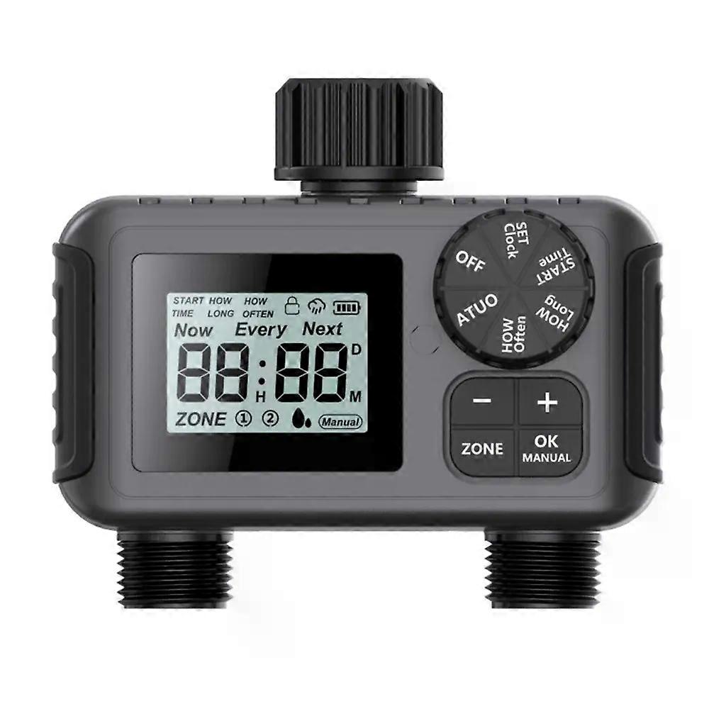 Automatic Irrigation Watering Timer LCD Display Irrigation Controller Programmable Sprinkler Rain Delay for Garden Lawn Pool