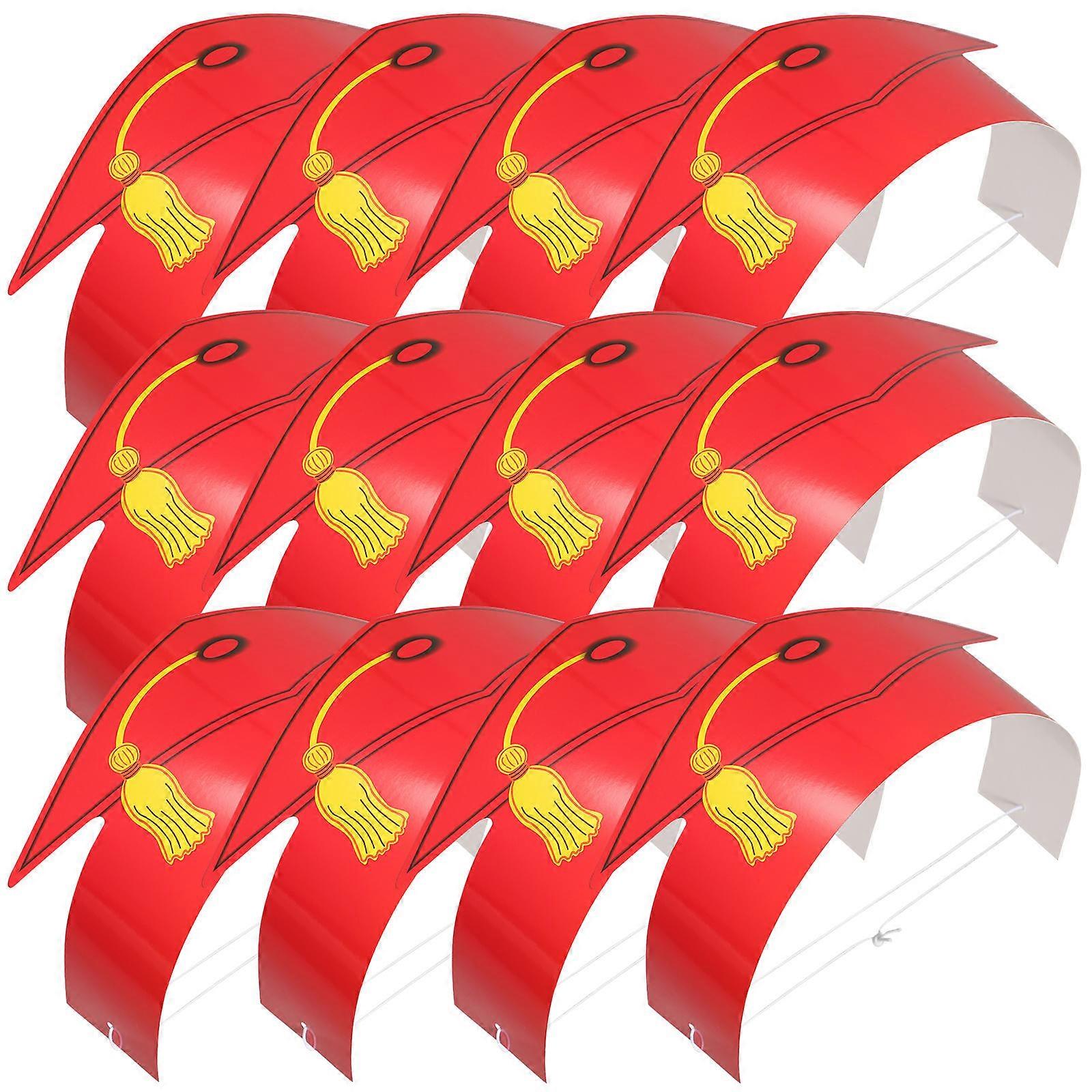 Graduation Hat Paper Crowns for Decor Use 12Pcs Caps