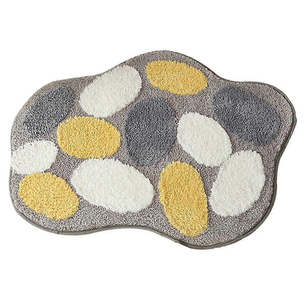 Non-Slip Absorbent Microfiber Bath Mat Quick-Drying Cobblestone Pattern