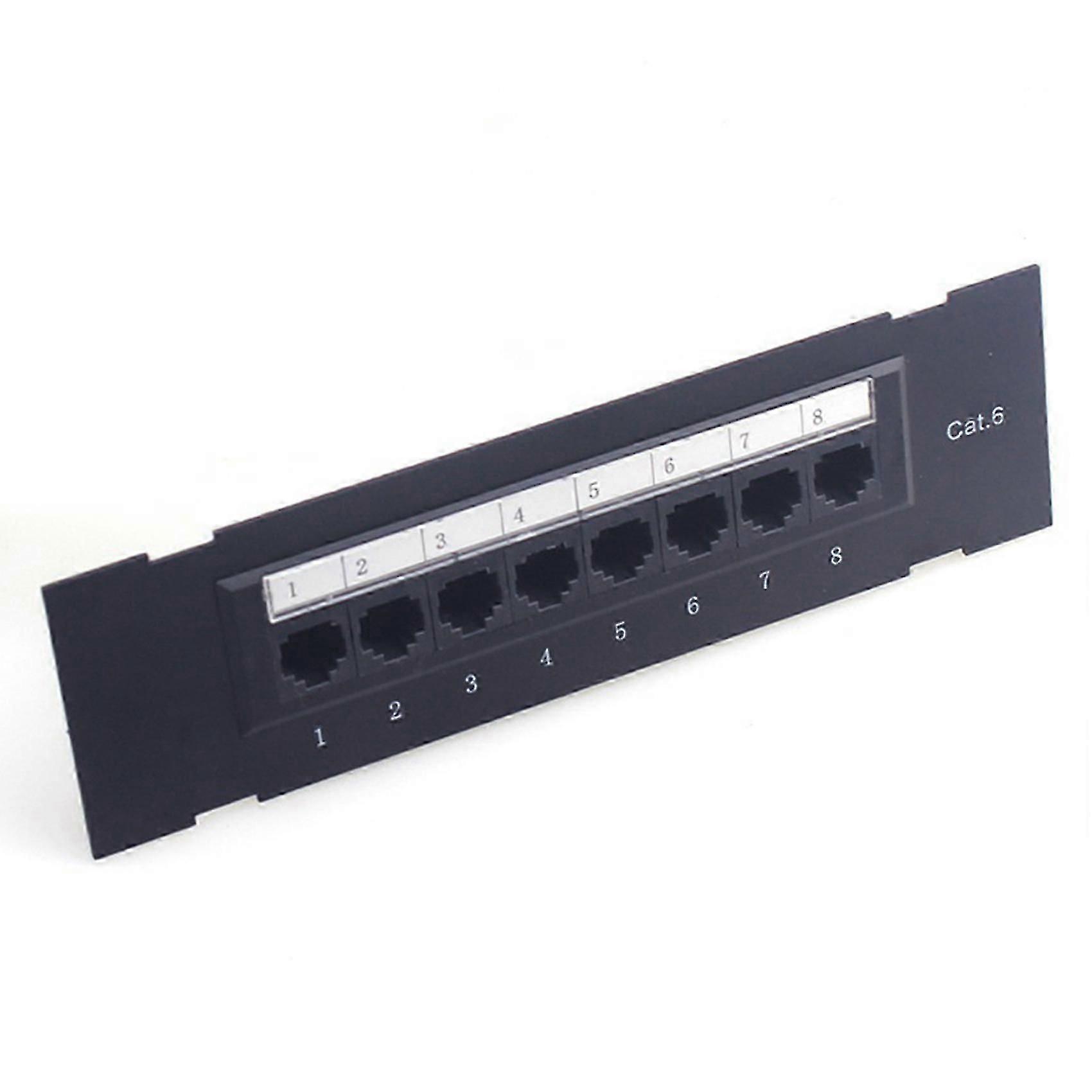 5X 8 Port Patch Panel for Cat. 6 Versatile Data Center Plastic Wall Mount for Computer Home top