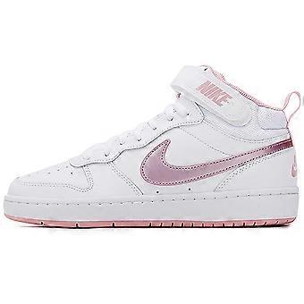 Nike Court Borough 2 Mid White Pink Glaze GS CD7782-105