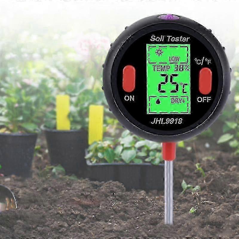 Soil Tester Multiple Function Large Screen Electronic Digital Display Soil Moisture Ph Temperature Illumination Meter