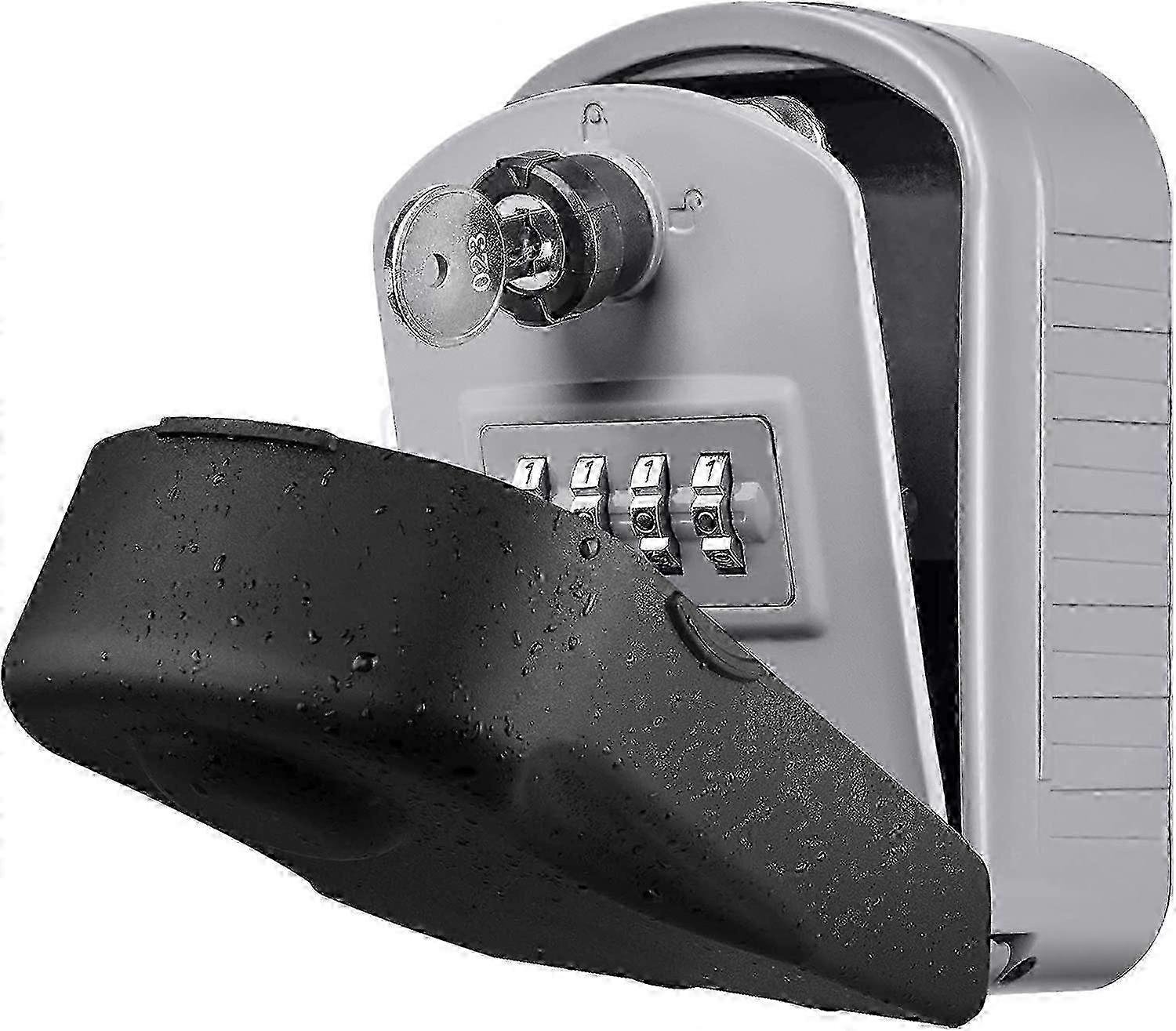 Safe Key Box [New Generation]with 4 Emergency Code & Keys Waterproof and Rustproof Wall Mounted (Grey)