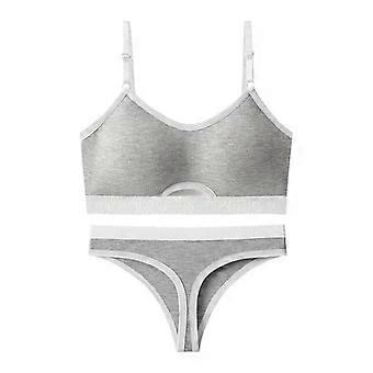 Seamless Bras Sports Bra And Panties Set Women Hollow Out Cotton Underwear U Back Push Up Comfort Sexy Lingerie