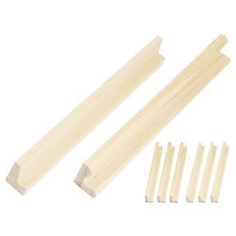Wooden Domino Trays for Holding 8Pcs Khaki Wood Domino Holders Set