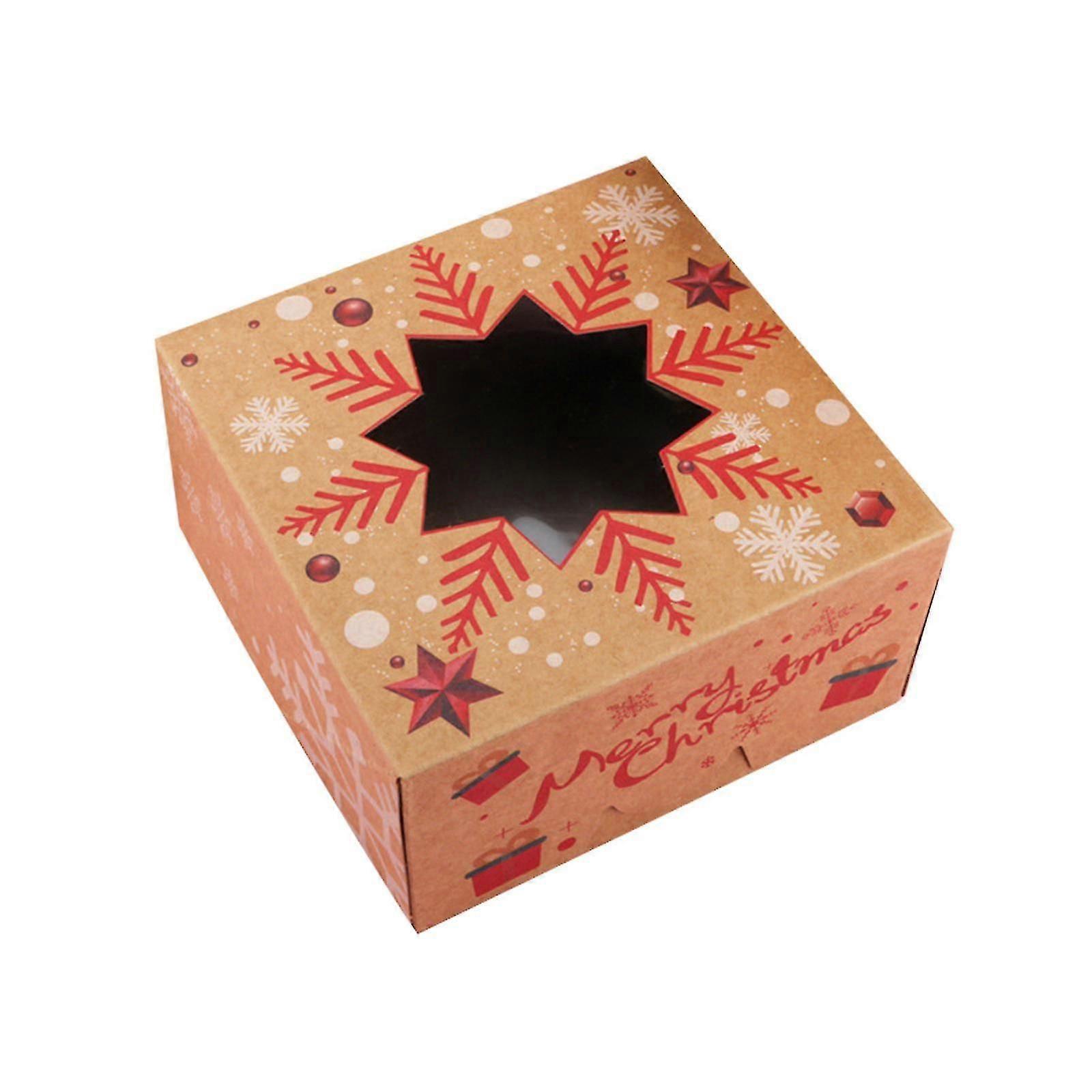 1/6/12pc Christmas Baking Snack Box Packaging Paper Box Packaging Chri