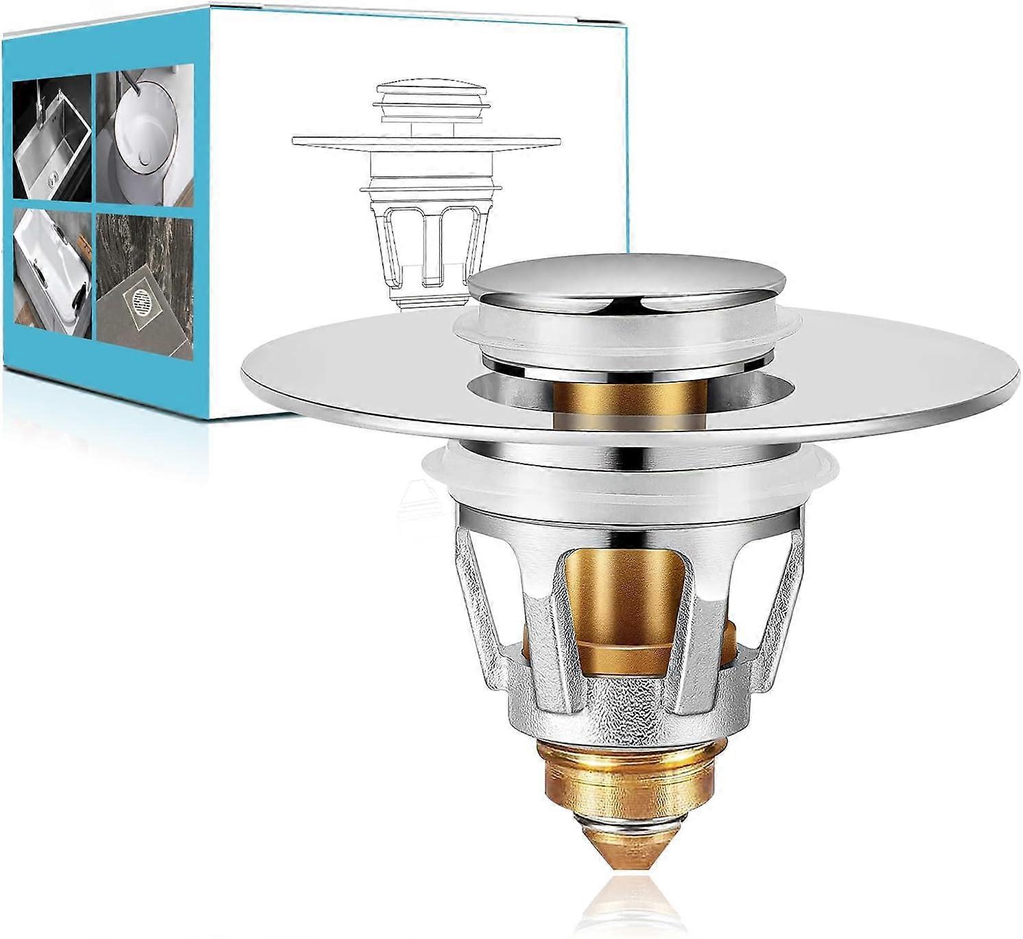 Universal Brass Sink Strainer with Pop-Up