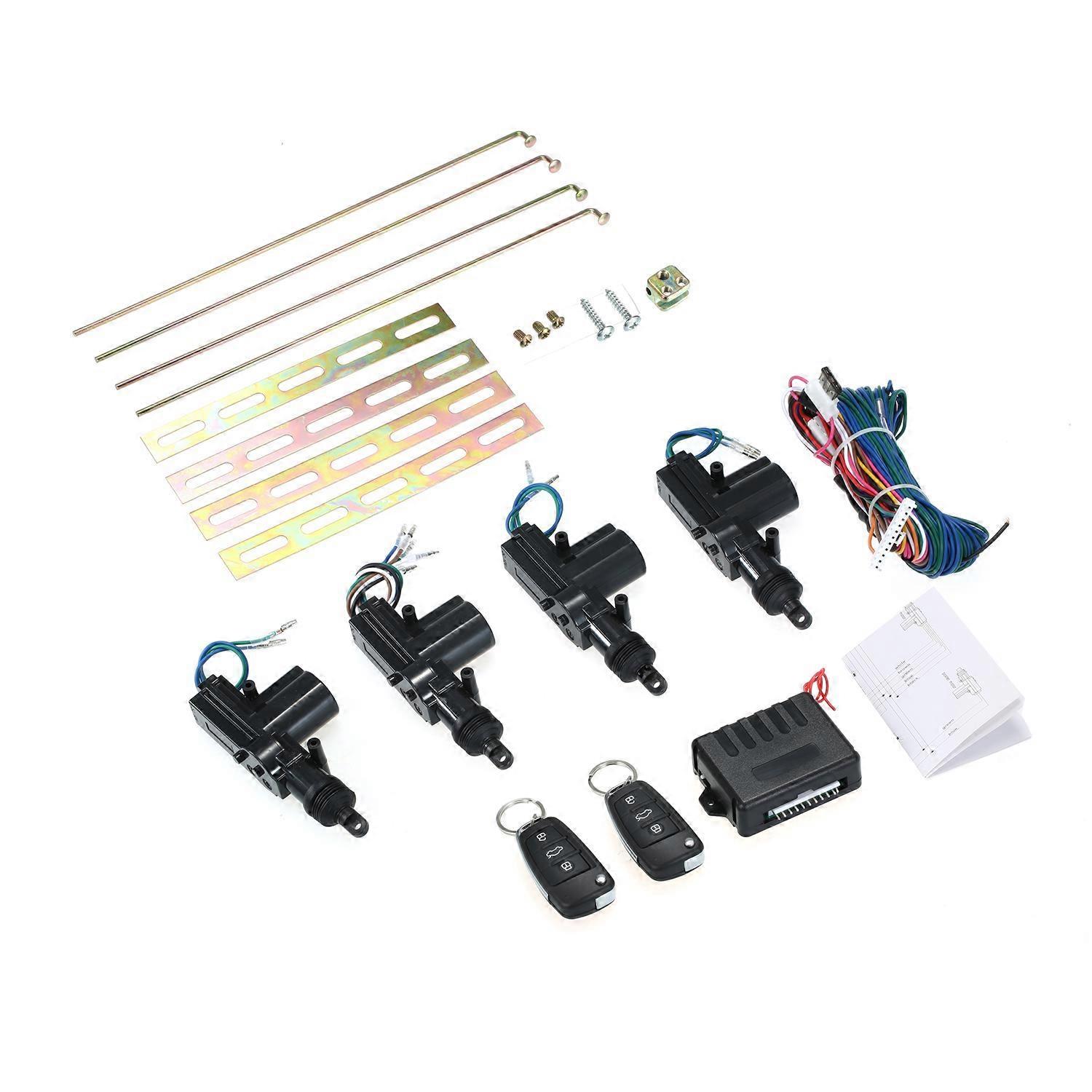 12V Universal Car Remote Central Kit Locking Keyless Entry System with 2 Remote Control Trunk Pop