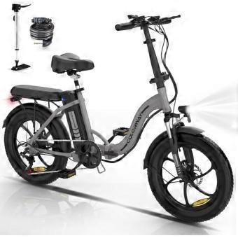 Opvouwbare elektrische fiets COLORWAY 20" - Accu 36V/12Ah - Motor 250W - 7 versnellingen - Zilver