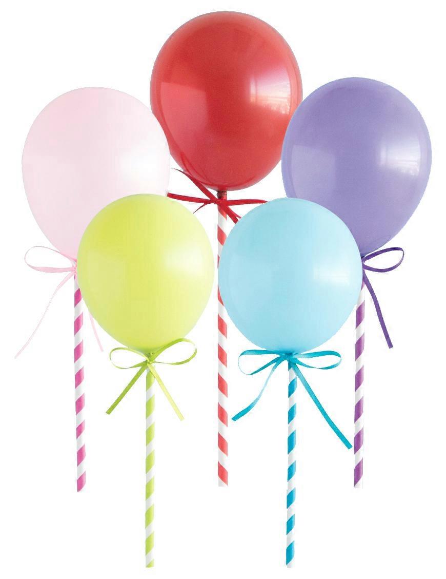 5 décorations pour gâteau mini ballons multicolores 12 cm à assembler
