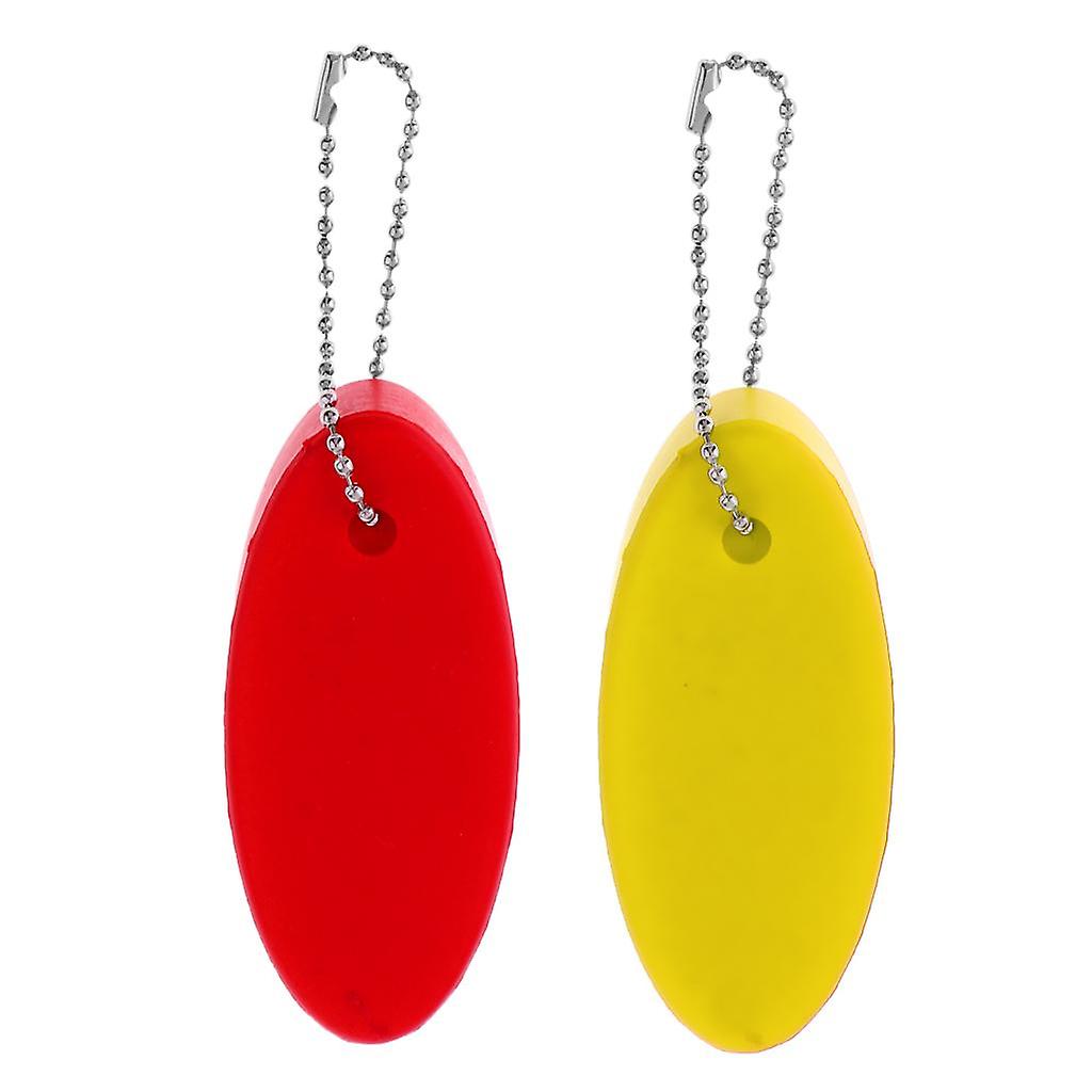 2X Water Sports Foam Floating Oval Keychain Keyrings Water Key Float Buoy