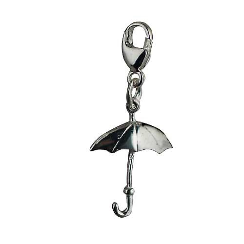 Silver 17x12mm Umbrella Charm on a lobster trigger
