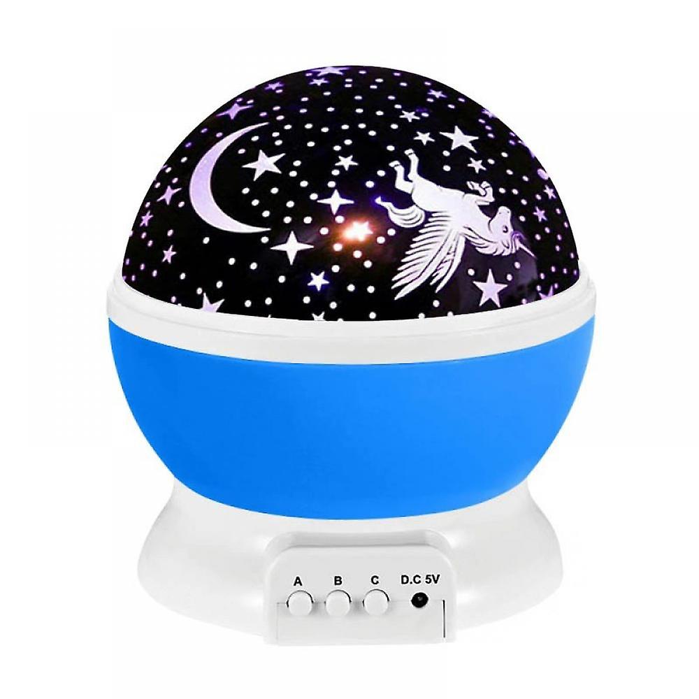Led Projection Lamp Romantic Atmosphere Light  New Strange Rotating Fantasy Universe Children's Projector Unicorn Starry Sky  Night Light   (blue)