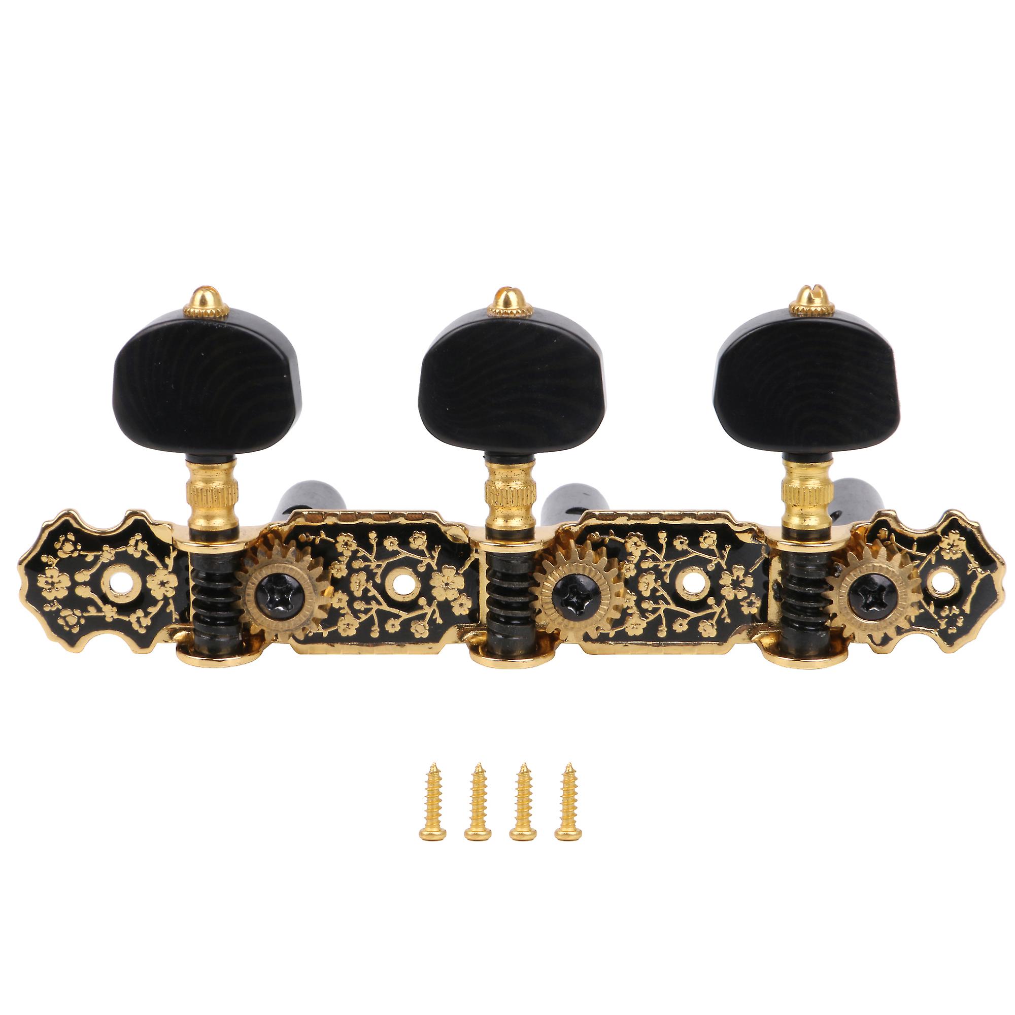 Classical Guitar Strings Tuning Peg Machine Heads w/ Screws 3Right Black
