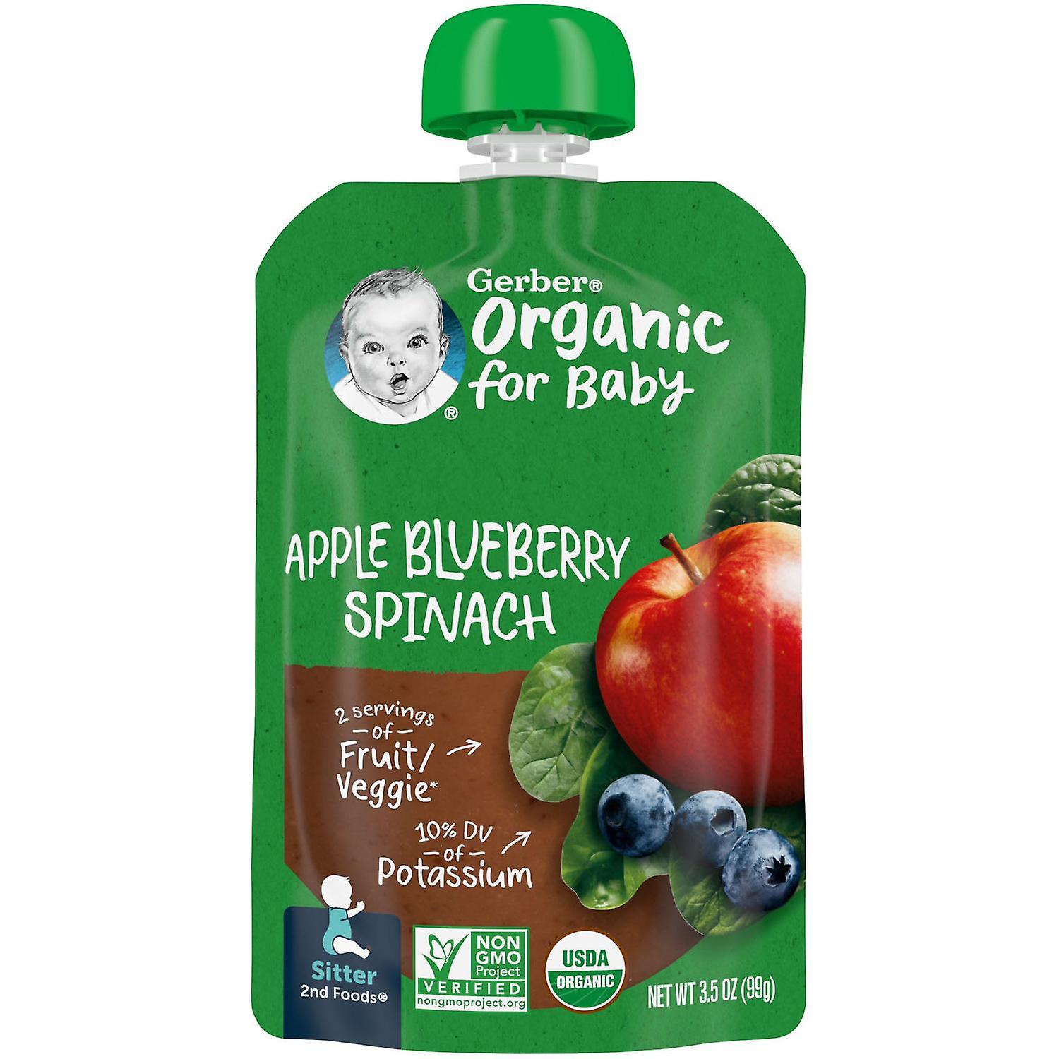 Gerber, عضوي للأطفال، 2nd Foods، تفاح، توت، سبانخ، 3.5 أونصة (99 جم)