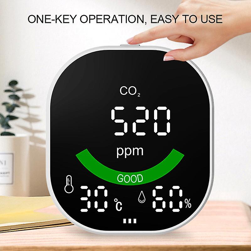 Portable Air Quality Monitor Co2 Monitor Infrared Ndir Detector With Over-limit Alarm, Temperature Humidity Tester Co2 Detector