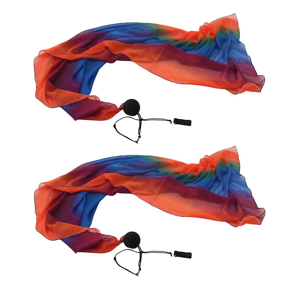 زوج الحجاب Poi رمي كرات تقليد الحرير سلسلة قابلة للتعديل للرقص الشرقي 7