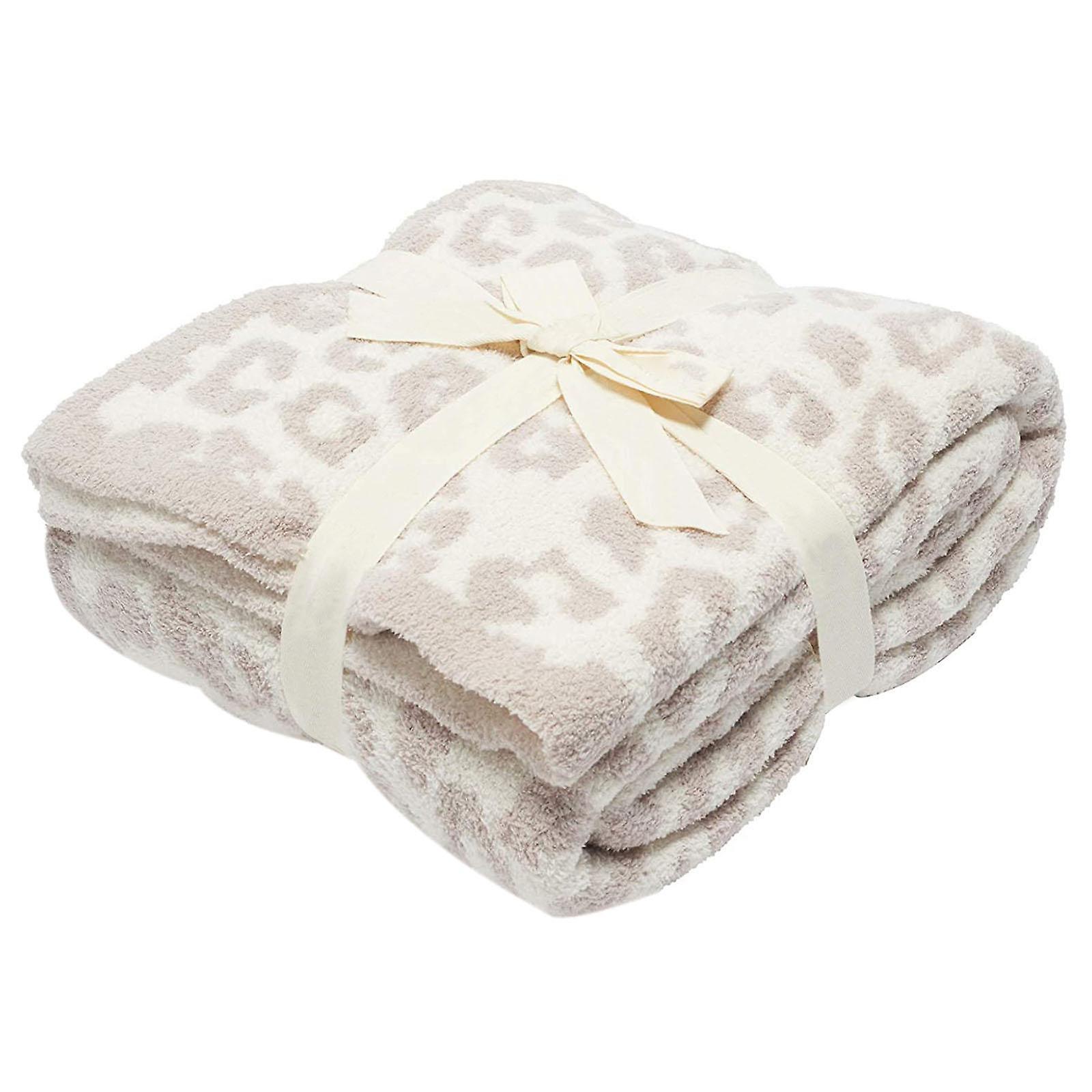 Fleece Throw Blanket Soft Leopard Pattern Comfy Blanket for All Seasons 50x60inch