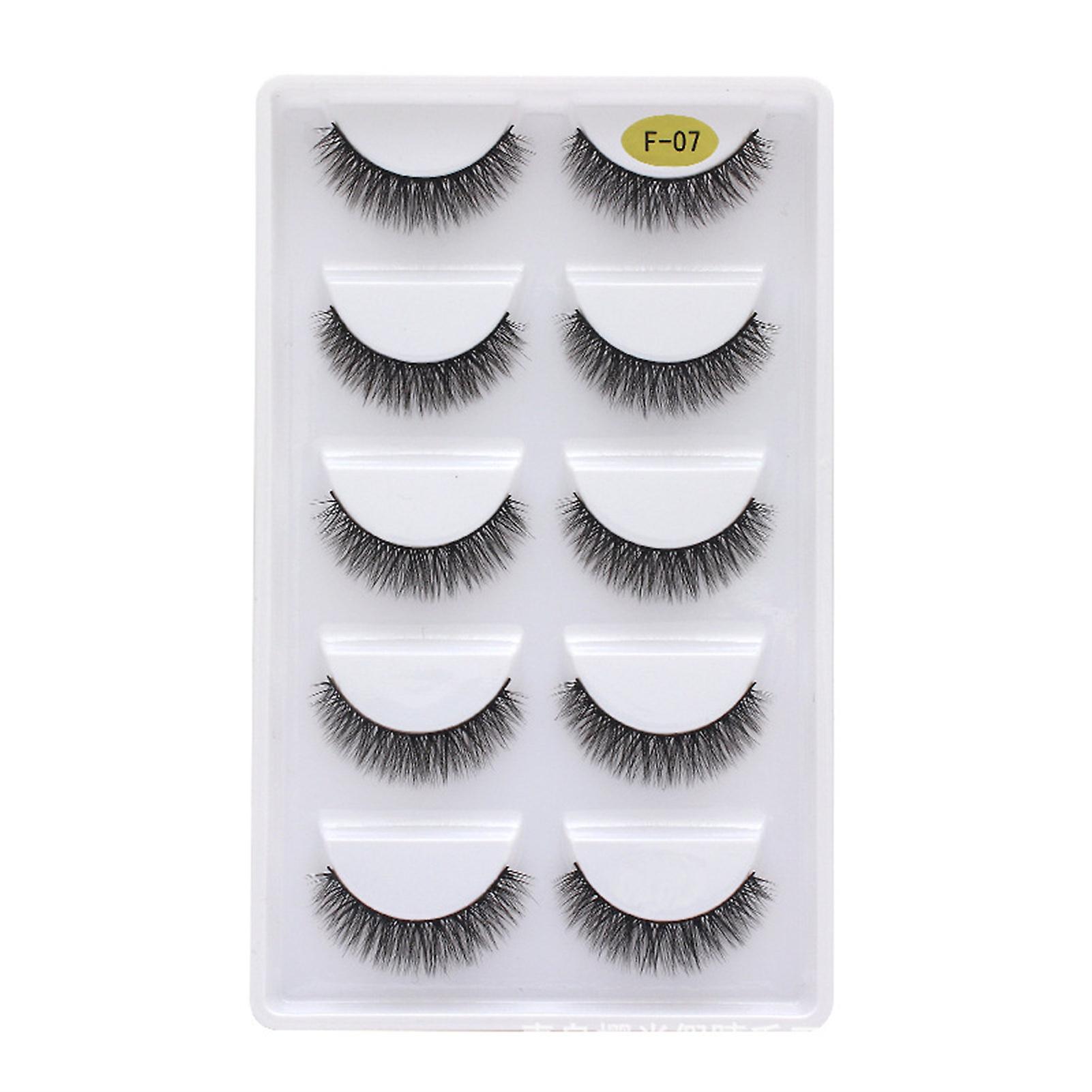 5 Pairs Simulation  False Eyelashes Soft Non Irritation Fluffy Lashes Eyes