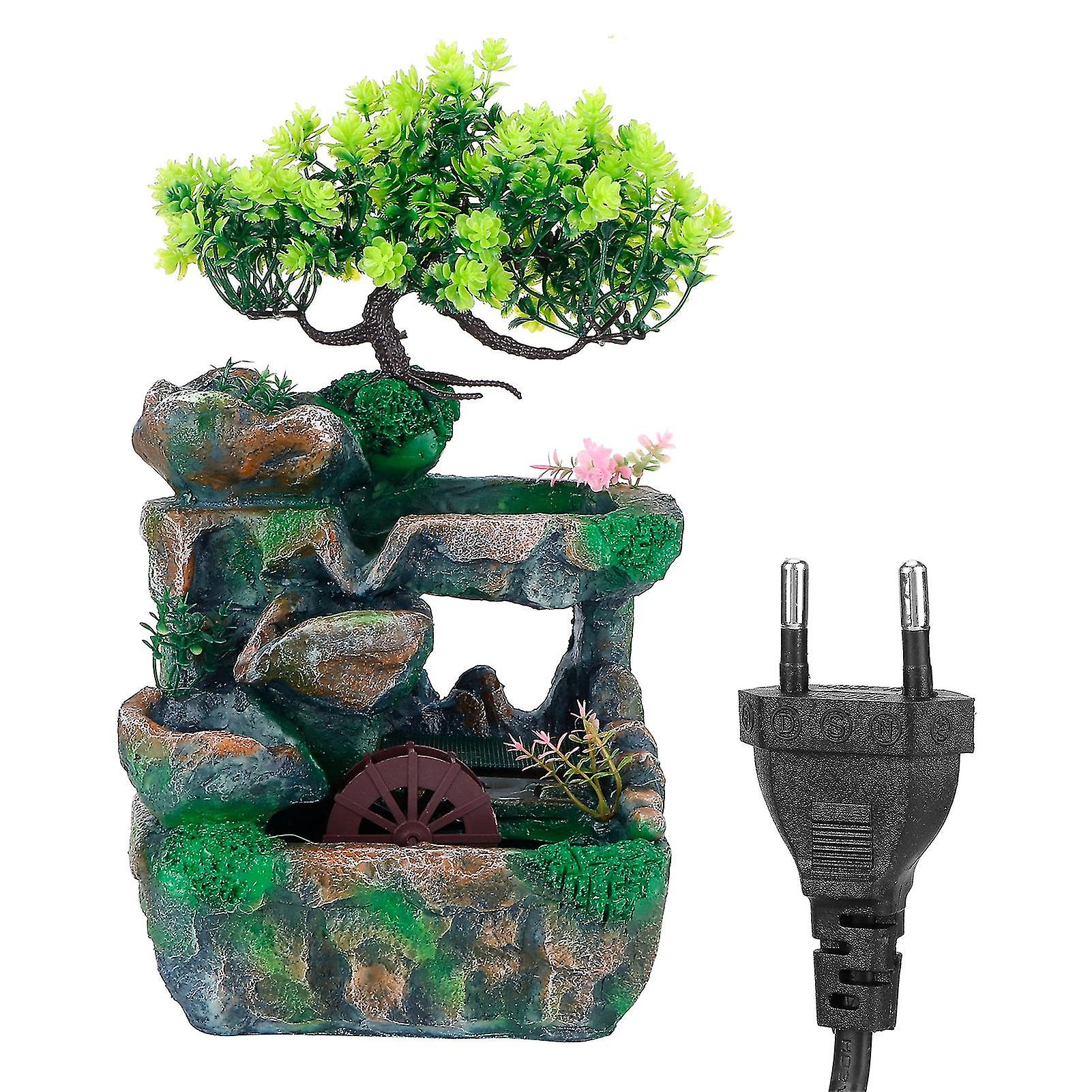 Resin Rockery Simulation Tree Flowing Water Tabletop Fountain Decoration Eu Ac220240v