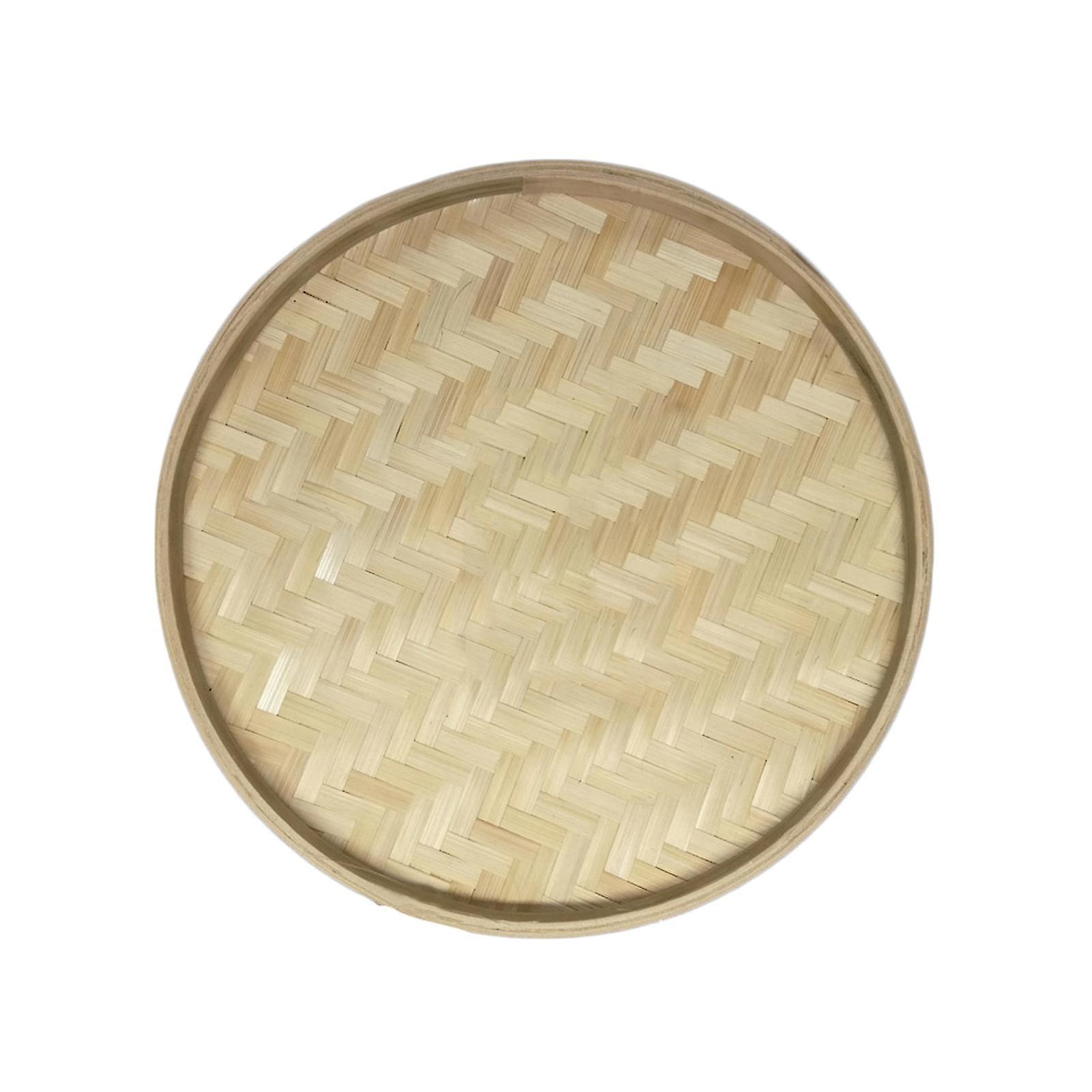 Bamboo Sieve Round Large Capacity Handcraft Multipurpose Handmade Tea Tray For Home