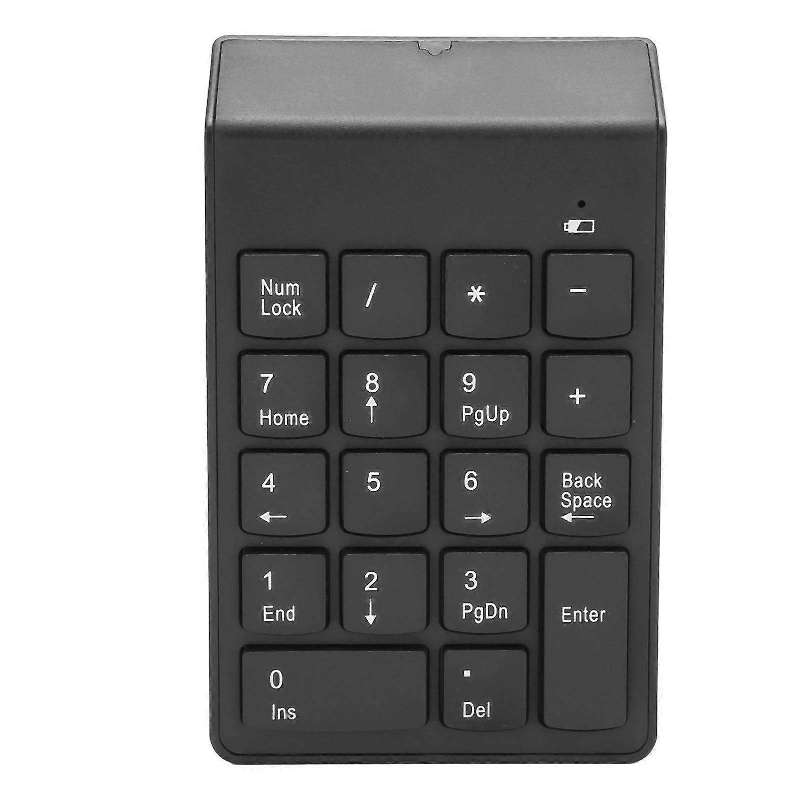 Wireless Number Pad 2.4G Receiver Black 18 Concave Keys Battery Powered Numeric Keypad for Gaming Office Computer