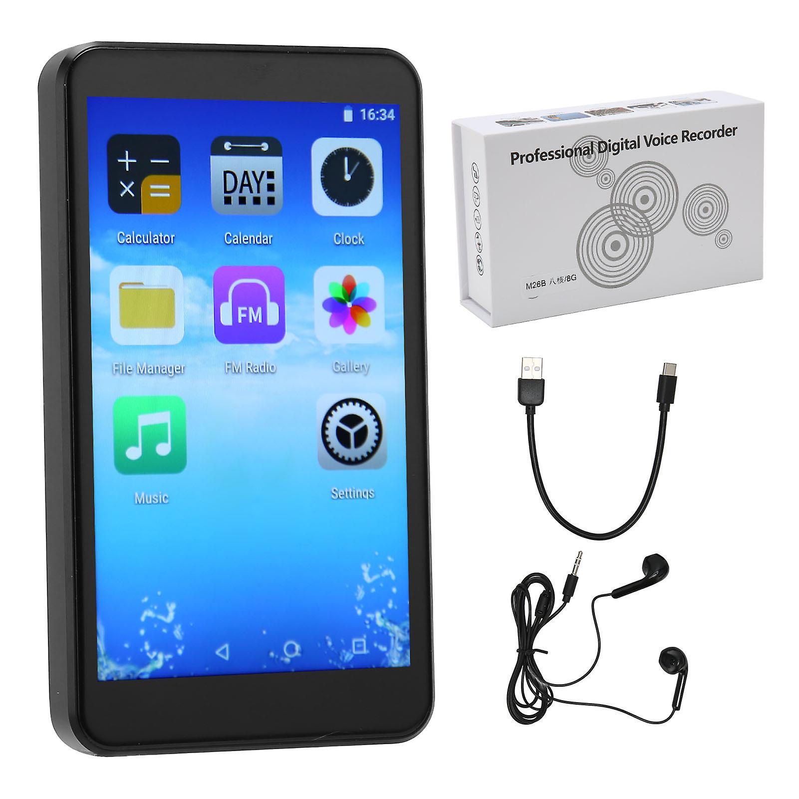 MP4 Player Recorder Multifunction IPS HD Screen HiFi Lossless Sound Bluetooth 5.0 WiFi Touch Screen Music Player 32GB