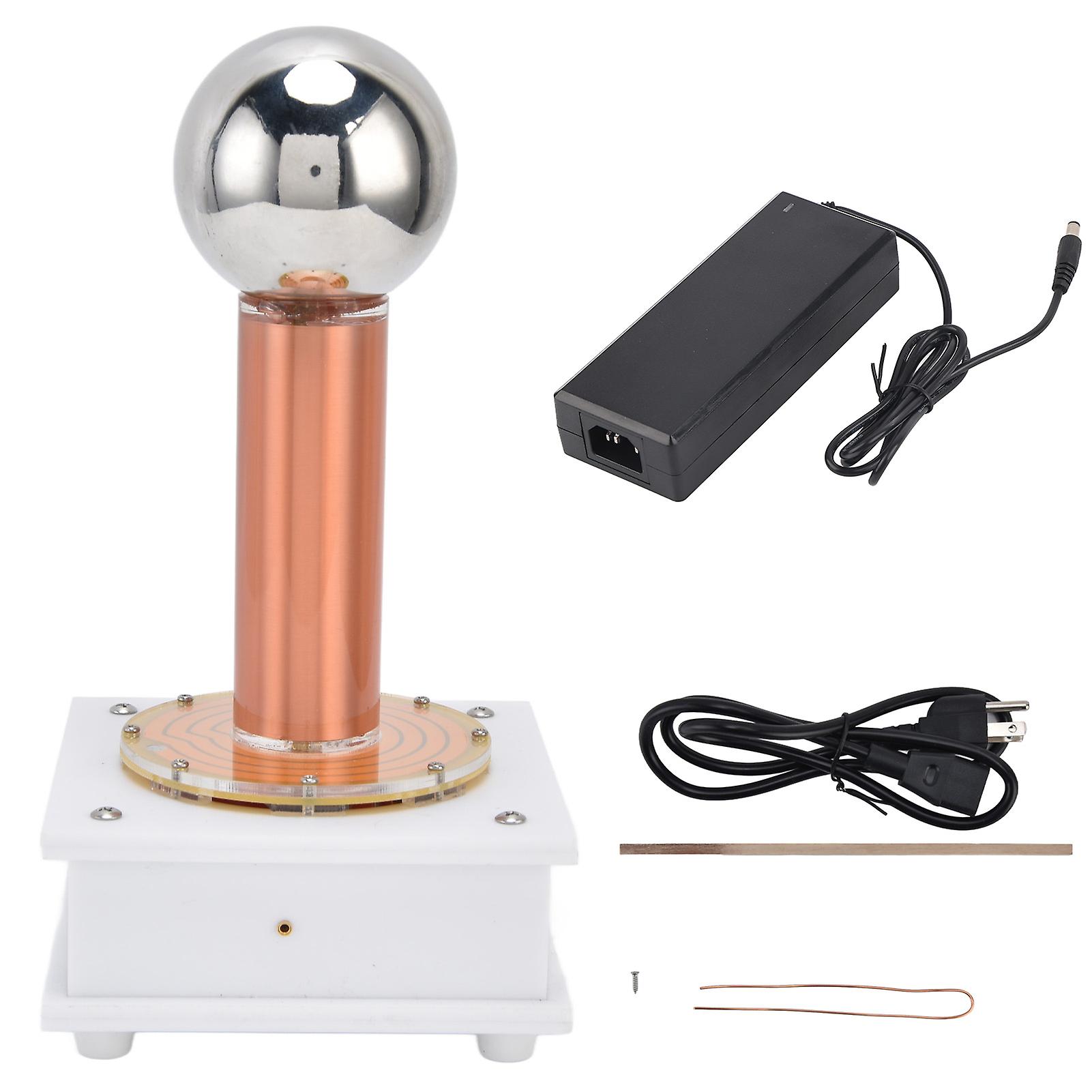 Wireless Transmission Experiment Toy Alloy Acrylic Large Arc Coil Epoxy Resin Coating 10cm 100-240VDC