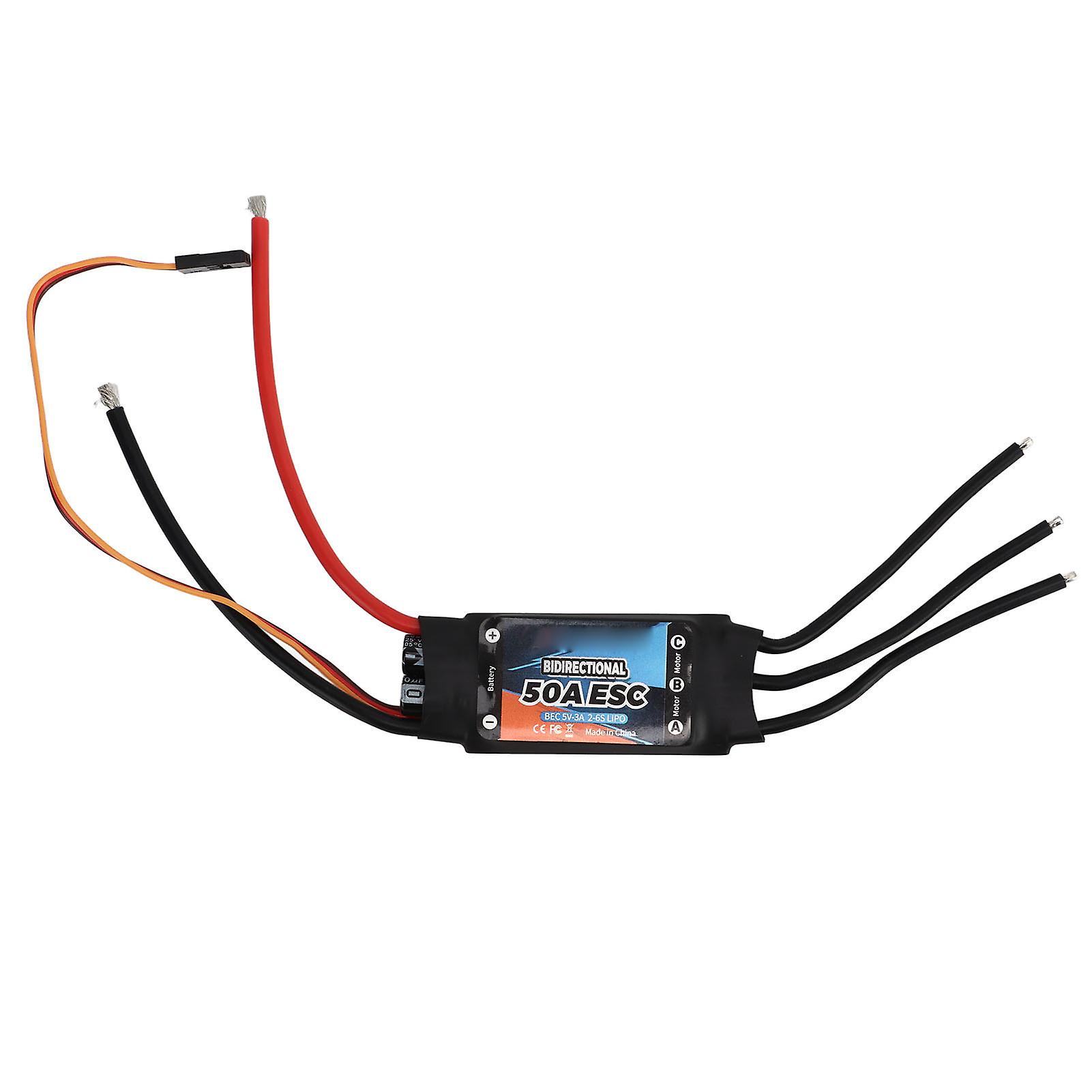 50A Brushless Electric Speed Controller RC Car ESC Bidirectional Waterproof for Boat Underwater Propeller Motor Control