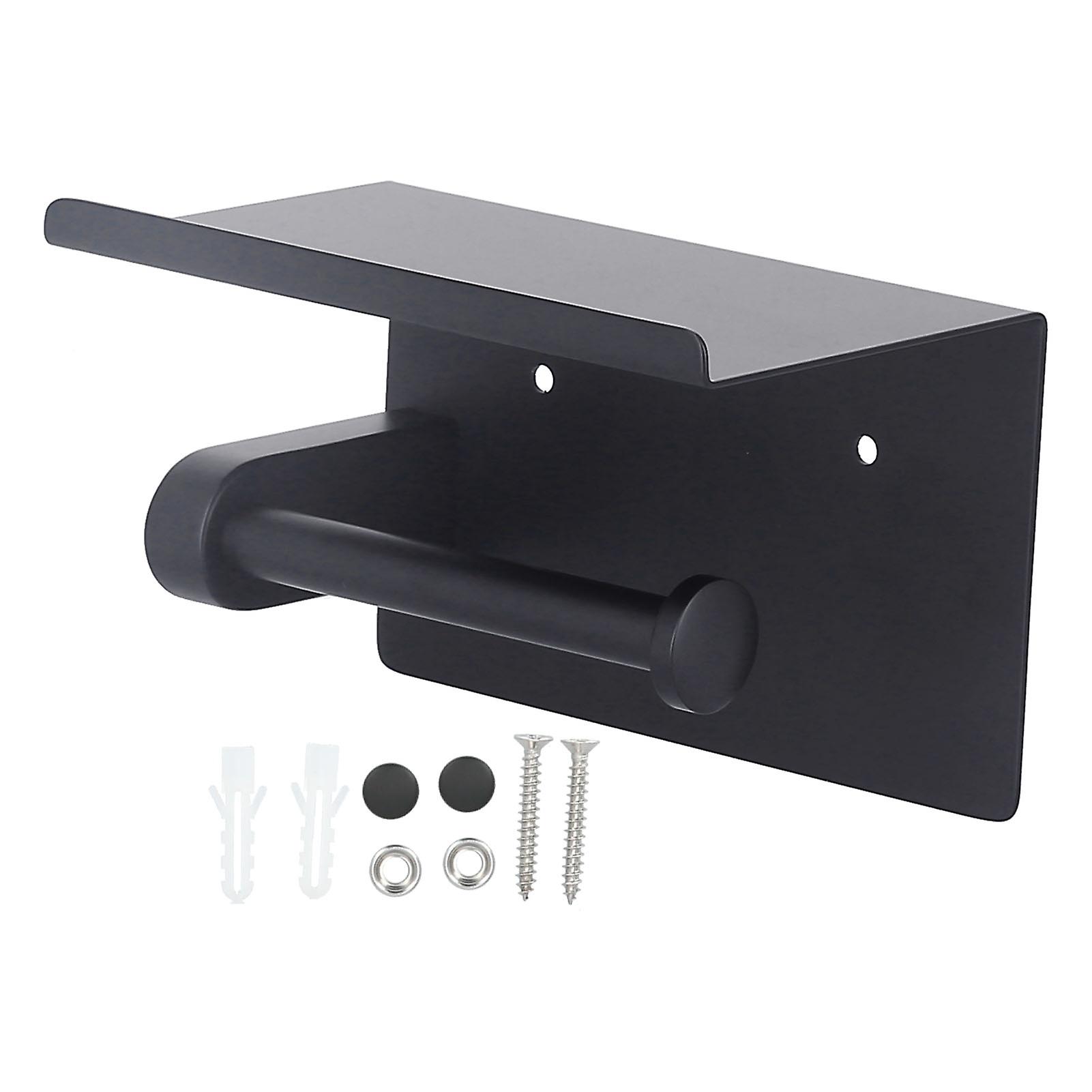 Wall-Mounted Stainless Steel Tissue Holder with Phone Rack for Bathroom - 304 Rustproof Steel