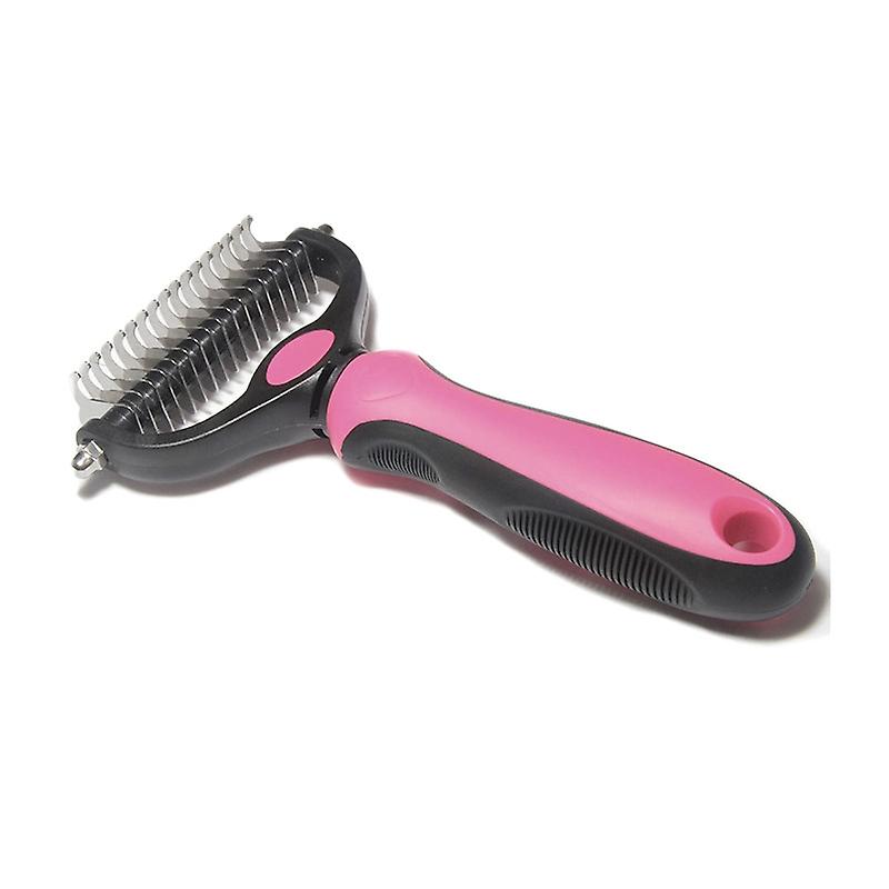 Planet Pet Grooming Brush - Double Sided Shedding and Dematting Undercoat Rake Comb for Dogs and Cat