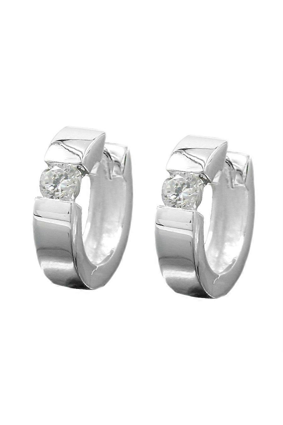 Hoop Earrings Cubic Zirconia Silver 925 - Gl93100