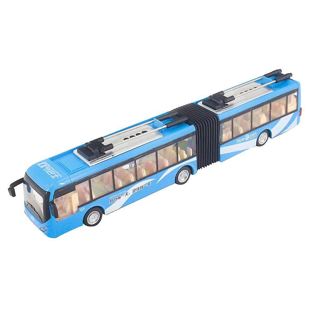 1:48 CS0133 Electronic Light Bus Car Kids Educational Toy Traffic Model (Blue)
